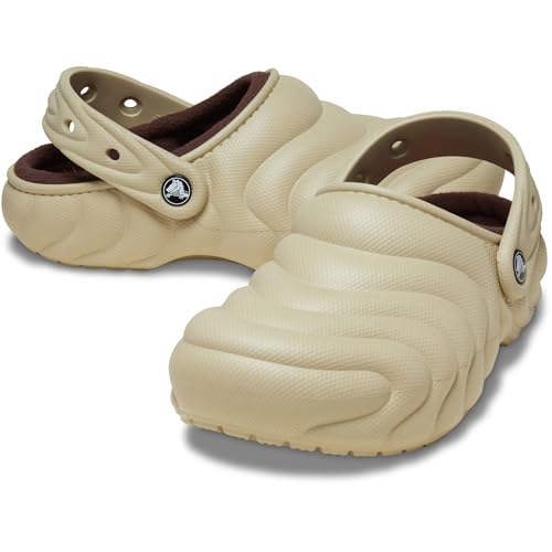 Image of Crocs Unisex Adult Classic Lined Overpuff & Geometric Fuzzy Clogs