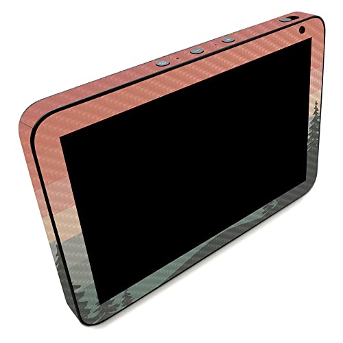 Image of MightySkins Carbon Fiber Skin Compatible with Amazon Echo Show 8 (Gen 2) - Sunset Forest | Protective, Durable Textured Carbon Fiber Finish | Easy to Apply | Made in The USA