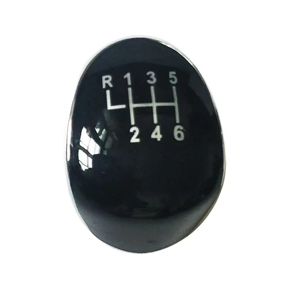 BWSDMZJQRT Car Gear Shifter Knob for Focus MK2 MK3 Kuga C-max FL B-max S-max 5 6 Speed Car Gear Shift Knob Cap Cover Emblem(6 Speed Black)