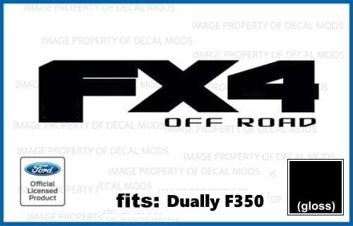 Decal Mods FX4 Offroad - Calcomanías adhesivas negras para Ford F350 F450 DUALLY ONLY troquelado (2017-2020)  DCB_Solid (juego de 2) Dimensiones 12