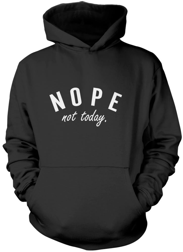 Hotscamp Boys Black Nope Not Today Unisex Hoodie - Large