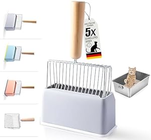 PQTETRA Katzenstreuschaufel mit Behälter
