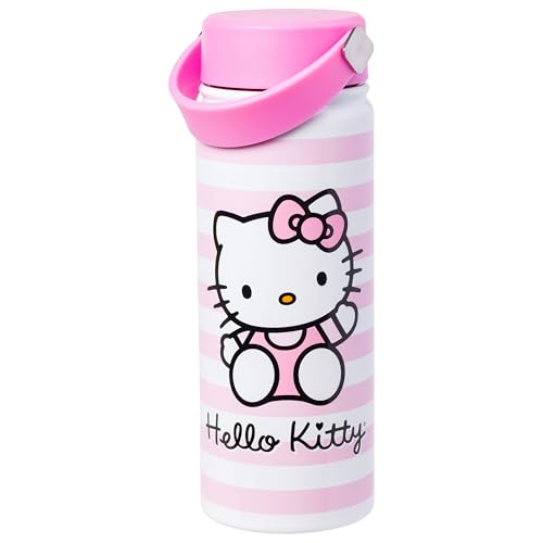 Image of Silver Buffalo Sanrio Hello Kitty Pink, Stainless Steel Water Bottle, 20oz
