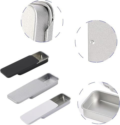 3 Stück Kleine Metallbox-Behälter, Leere Metallbehälter mit Schiebedeckel, kleine metalldose, metalldose klein, kleine dose, für Kleinteile, Süßigkeiten, Schmuck, Basteln