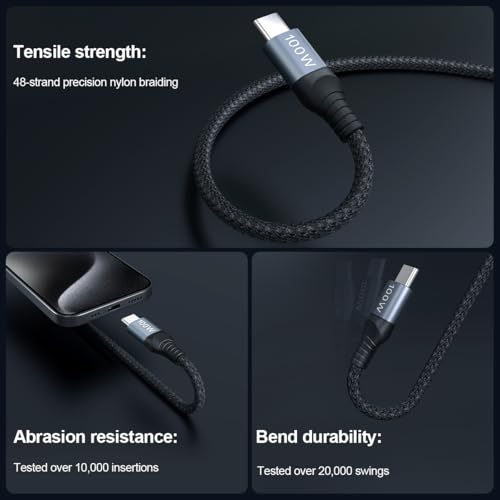 Nillkin Lightning & USB C 2-in-1 Charging Cable,4.9 ft USB C to Lightning & USB C, USB C Long Fast Charger Cord for iPhone 16/16 Pro/16 Pro Max/16 Plus, iPad Pro/air/Mini, Samsung Galaxy S25/S24