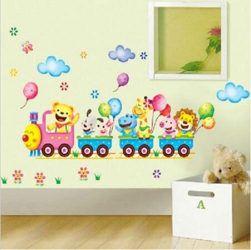 Baby Kids Safari Animals Train Wall Stickers Nursery Decor Art Mural Removable By Lollilook #TOP2