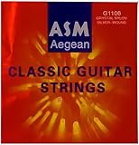 JM FOREST - Cuerdas para guitarra clásica española ASM G1106 - Nailon y entorchado de cobre plateado - Tensión normal (028-045) - Tono cálido con proyección.