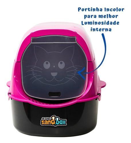 Caixa de Areia Banheiro Grande Furba Sandbox Fechada Para Gatos Rosa