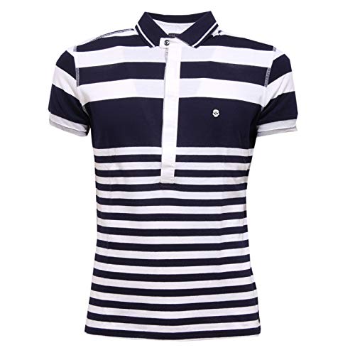 Polo homme bleu Paolo Pecora en maille t-shirt idéal pour l'été