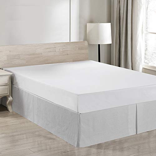 Simple&Opulence Belgian Linen Bed Skirt with Classic 14 inch Tailored Drop Dust Ruffle, Easy Fit...