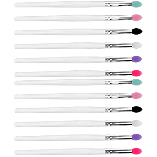 FOMIYES 2sets Professional Eye Makeup Brushes Silicone Eyeshadow Brush Kit 6pcs*2