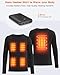 Foiueyga Men's Heated Underwear Shirt with Battery Pack, Fleece Heated Long Sleeve Shirts Electric Heating Thermal Top Dark Grey