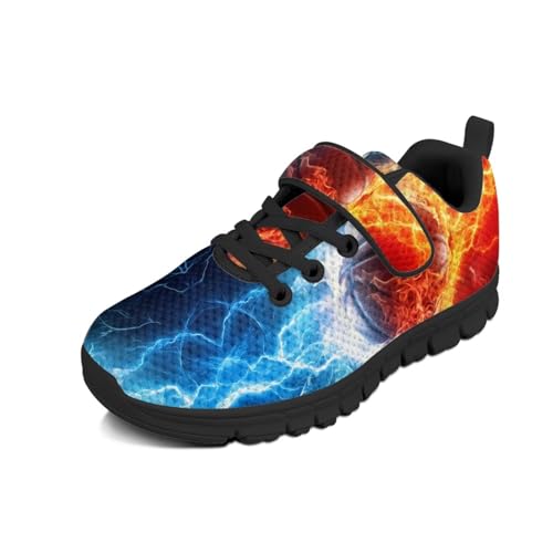 Basketball Sneakers for Boys Size 13 Running Shoes for Boys Strap Sneakers with Single Buckle Breathable Lightweight Athletic Shoes Otdoor Hiking Tennis Sneaker,Size 12