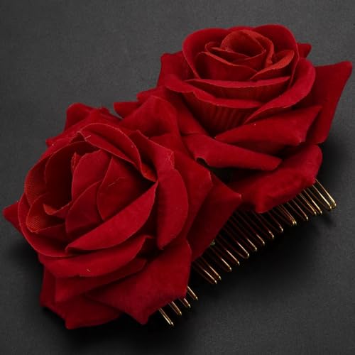 Broche fleur rose et accessoires cheveux avec pince crocodile stable
