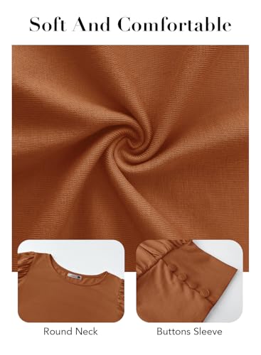 DOROSE Womens Tops Puff Sleeve Blouses Dressy Casual Work T Shirts4