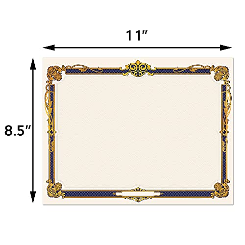 Award Certificate Paper, Gold Foil Blank Certificate Paper sheets 8.5 x 11 for Printing, Laser and Inkjet Printer Friendly,50 counts