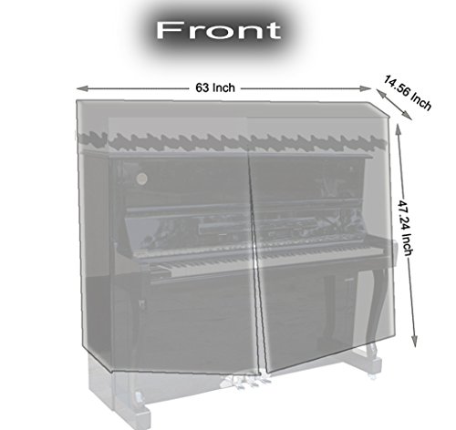 Omonic Full Piano Cover And Chair Bench Cover Cloth Art More Pleuche Decorated With Macrame For Universal Upright Vertical Piano Upright Piano Universal 118-131 Be Universally (Red) #TOP3