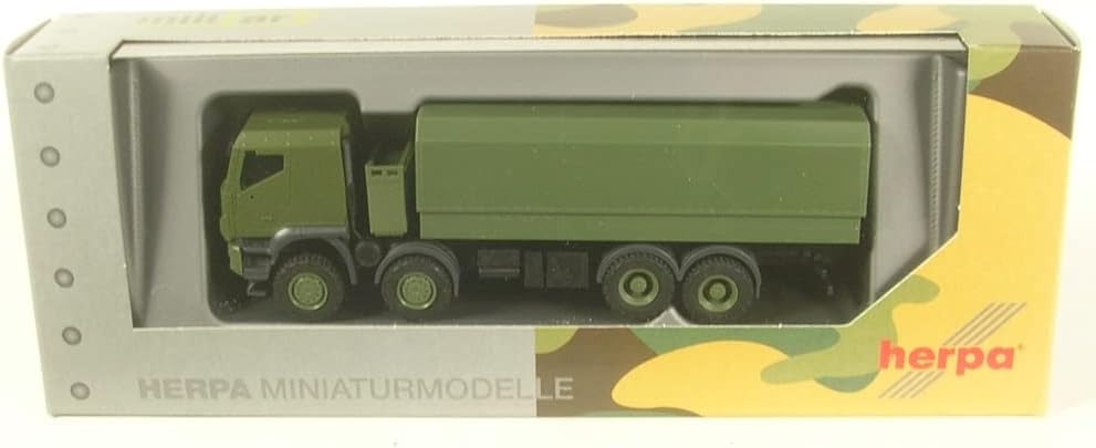 truck model Iveco Trakker 8x8 protected platform truck, true to its original scale of 1:87, for diorama, model building, collector's item, decoration, Made in Germany, plastic