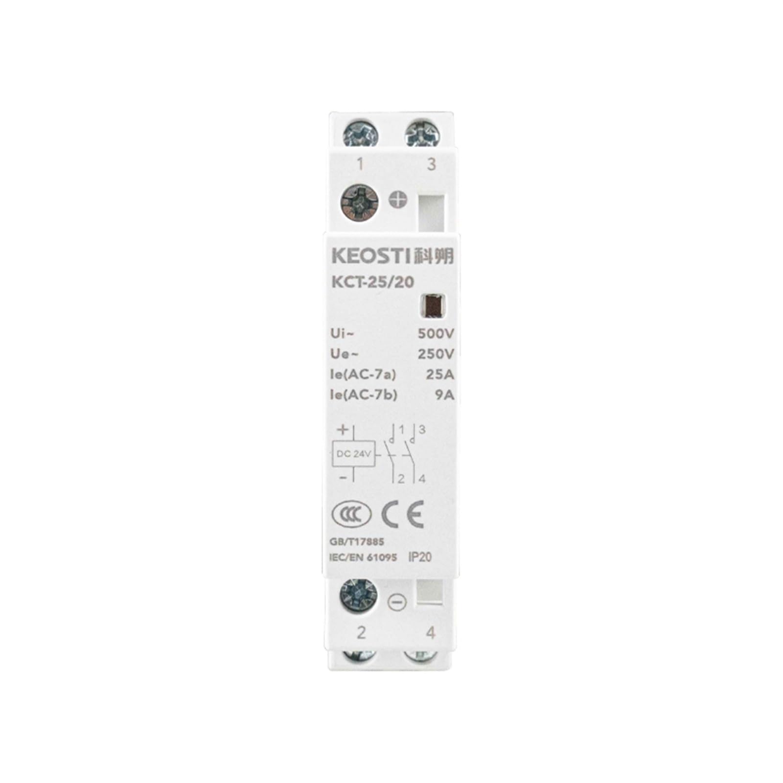 QEFHSVVZE KCT-25 2P 25A 250V 500V 50/60HZ Din Rail Household AC Modular Contactor 2NO 2NC Or 1NO+1NC(2p 25a 2nc,AC 24V)