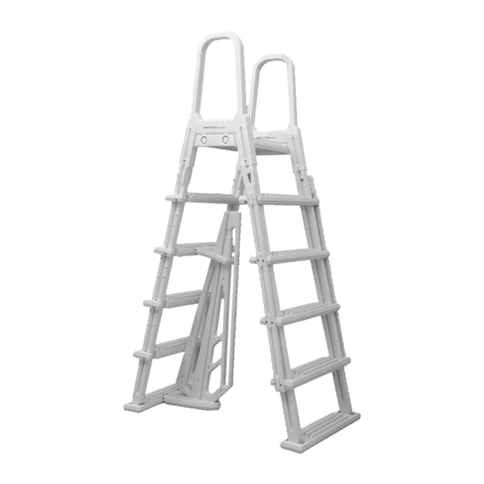 Escalera para piscina con marco en A, blanco, 250 lbs miniatura 2