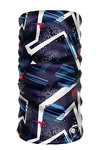 Extreme Dijital Desing Seamless +UV Mavi Renkli Desenli Boyunluk Bandana Buff Saç Bandı Maske Balaklava Toka