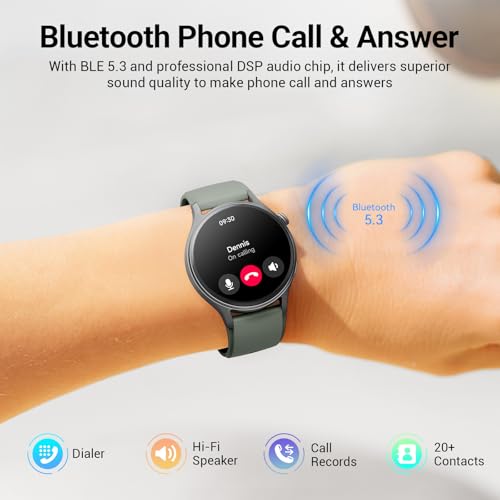Image of Fitpolo Smart Watch for Men Women,1.3 inch AMOLED Touchscreen Fitness Tracker, Make /Answer Calls, Heart Rate SpO2 Monitor, 3ATM Waterproof, Sleep & Activity Tracking Smartwatch for Android Phones iPhone