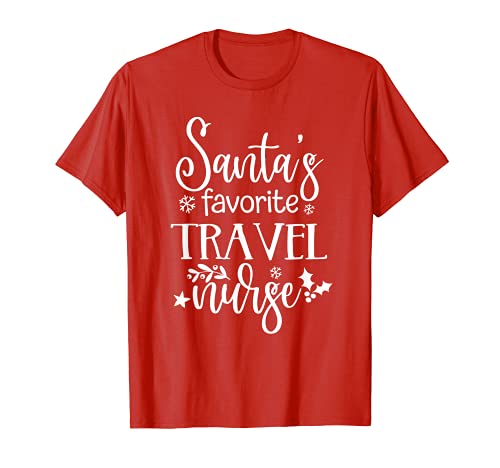 Pijama de Navidad para enfermera, de viaje favorito de Santa Camiseta