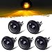 5x 3/4" Mini Smoke Lens Amber 1LED Clearance Marker Light Truck Trailer Yellow LED Flush Mount Hot Spot Waterproof
