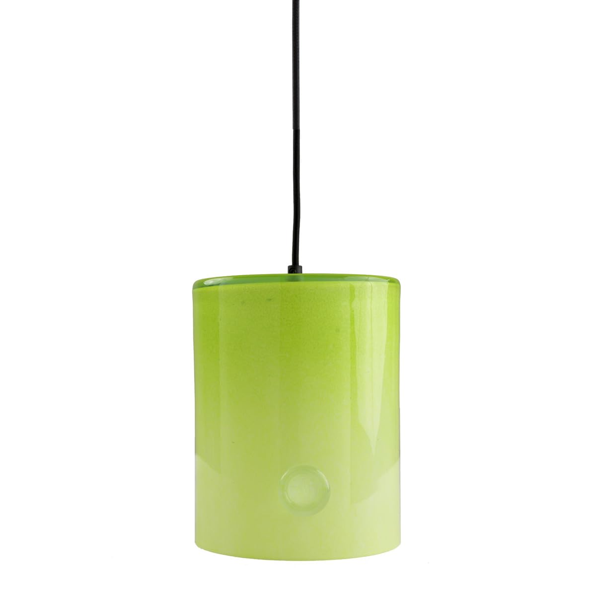 Suspension en verre E27 jaune fluo pour salon sombre