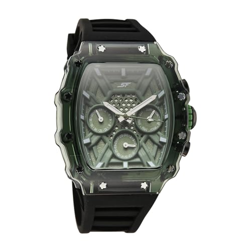 Image of SF Maiden Voyage Sport Watch Quartz Analog with Green Dial Black Silicon Strap Watch for Men - 77178PP09W