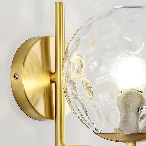 Lámpara de pared vintage redonda de vidrio transparente con casquillo E27 6