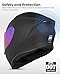 AUBOA Full Face Motorcycle Helmets for Adults Men and Women DOT Street Bike Racing Helmet with Extra Clear Visor Model MD-813C (Matte Black, L)
