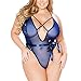 Price comparison product image JINGBA Women Girl Lace Underwear Plus Size Lingerie Corset One Piece Pajamas Woman Erotic Sexy Lingery Woman Sexy Clothing (Color : BU, Size : L)