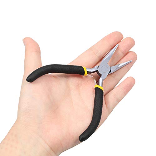 Image of Mini Long Nose Pliers for Jewelry Making 4.5-Inch Needle Nose Pliers with Smooth Jaw Chain Nose Pliers Spring Loaded Pliers Jewelry Repair Pliers Beading Jewelry Repair Tool