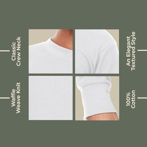 JMR Men’s Heavyweight Waffle Thermal Shirt - 100% Cotton Long Sleeve - Wear as Base Layer or Standalone - Warm & Breathable4