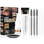 LOPHE Brow & Lash Dye Kit - Black Eyebrow & Eyelash Tint, Formula with Fibres for Full Brows & Volume Lashes