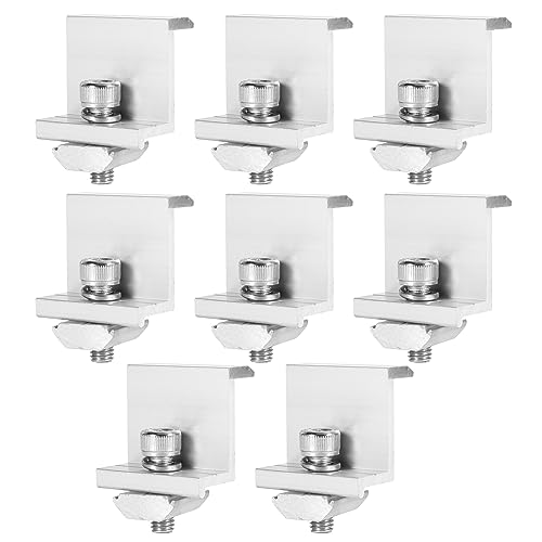 DEWIN Solar Module Holders, 8pcs Solar Panel Holder End Clamp 35mm Solar Panel Mounting Bracket Clamp Photovoltaic Support Stand Solar Power System Kit for Roofs motorhomes Boats