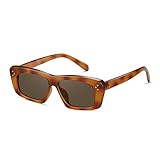 SHEEN KELLY Gafas de sol polarizadas rectangulares retro para hombre y mujer, gafas de sol de tendencia de moda, gafas clásicas de los años 80 y 90