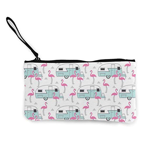 Preisvergleich Produktbild shibeili Anhänger und Flamingos Männer und Frauen Verfügbare Mode Süße Persönlichkeit Leinwand Geldbörse Reißverschluss Mehrzweck Reise Kosmetik Handytasche mit Handgelenktasche, Brieftasche, Leinwand