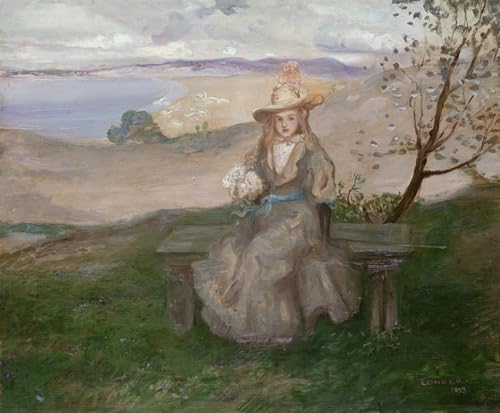 Peinture murale Fille avec un bouquet de Charles Edward Conder pour décoration salon