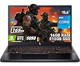 Acer Nitro V15 Gaming Laptop – Intel Core i5-13420H, NVIDIA GeForce RTX 5050, 16GB RAM, 512GB SSD, 15.6" 165Hz FHD IPS Display, Thunderbolt 4, Backlit Keyboard, Windows 11 Home, Black