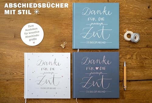 Eine der Guten Abschiedsbuch für Kollegen, Lehrer, Freunde - Danke für die fabelhafte Zeit - als Abschiedsgeschenk, 100 Blanko Seiten, Hardcover, Weiß Beige, 120 g FSC Papier, klimaneutral