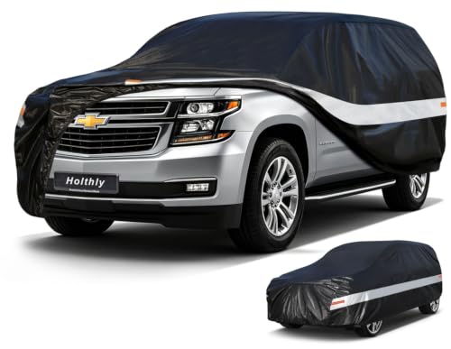 Image of 10 Layers SUV Car Cover Waterproof All Weather for Automobiles,100% Waterproof Outdoor Car Covers Rain Snow UV Protection. Custom Fit Chevrolet Tahoe,GMC Yukon,Infiniti QX80,Jeep Wagoneer,etc