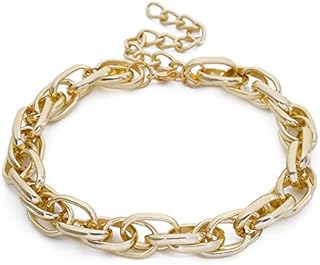 Atentuyi Punk Choker Necklace Gold Paperclip Necklace Vintage Gothic Tattoo Chain Choker Collar Metal Choker Jewelry for Women and Girls