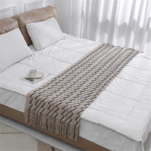 Bigreat Knitted Throw Blanket, 50X60 Inch, Textured Throw Blankets For Couch Bed Sofa Travel, Knit Woven Blanket For Women, Men And Kids, Boho Decorative Blanket With Tassels #TOP3