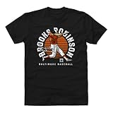 500 LEVEL Brooks Robinson Shirt (Cotton, Large, Black) - Brooks Robinson Emblem WHT