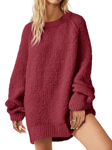 Image of Saodimallsu Womens Oversized Sweater Fuzzy Long Sleeve Casual Tunic Sweater