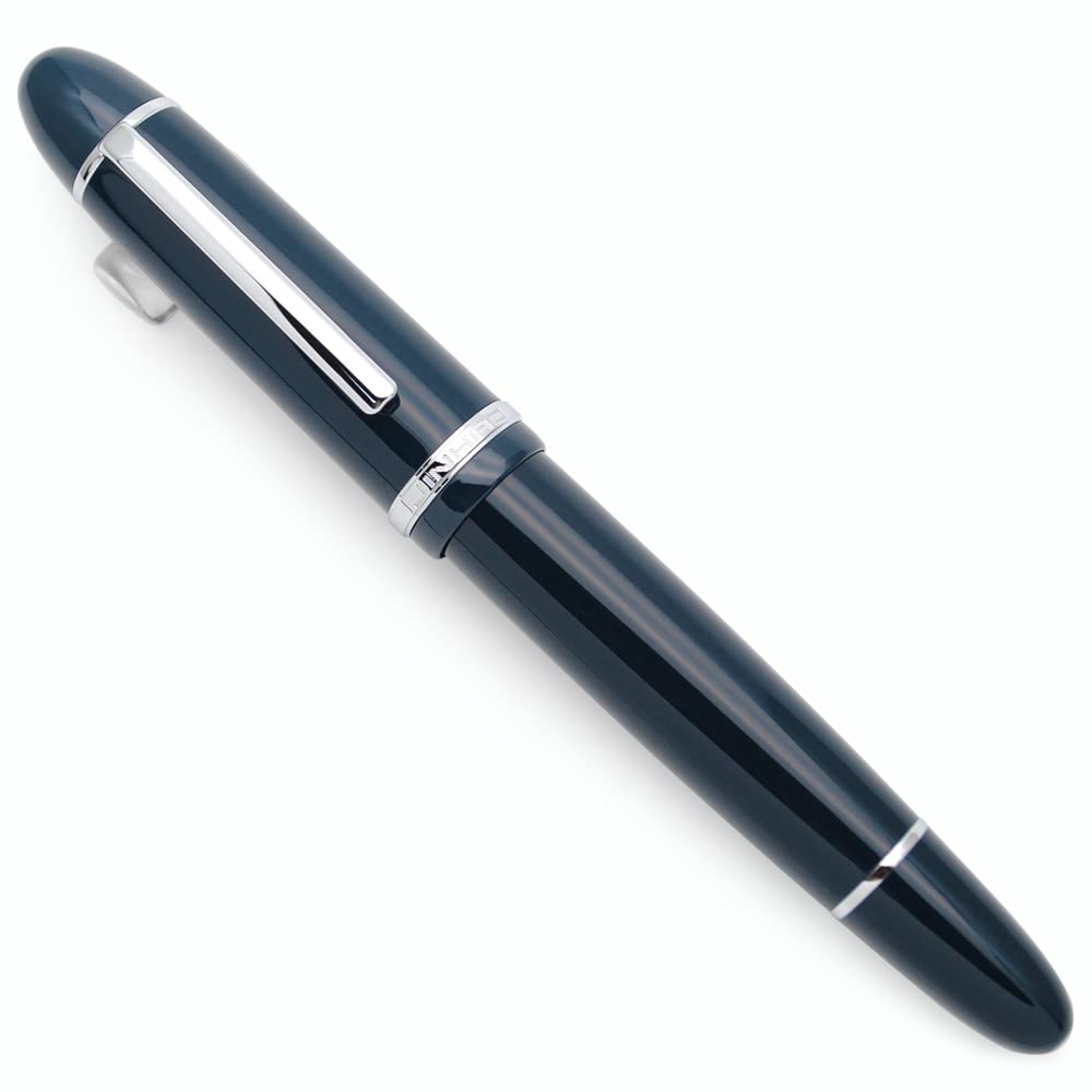 JINHAO X159 Resin Fountain Pen with Ink Converter (Fine Nib, Dark Blue with Silver Clip)