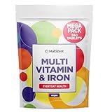 Multivitamin and Iron Tablets 360 Pouch | Vegan Supplement for Man and Woman | Made in th UK | MultiZest