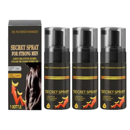 Pack of 3 Secret Spray for Strong Men, The Male Delay Spray, Men's Spray Long Lasting Delay Spray, Men's Long Lasting Delay Stronger Spray, Improves Comfort